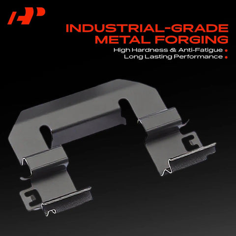 Front Disc Brake Hardware Kit For Hyundai Elantra 2018 2020 1.6L with anti rattle clips and shims on black background