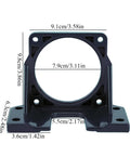 Heavy Duty Fixed Base Motor Bracket for Industrial Equipment Black Metal Support Base 90x90 Auxiliary Motor Mount Holder for Secure Attachment front view