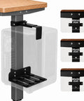 Slick Under Desk PC Mount Features A No Drill Hassle Setup For Standing Desks And Adjustable Workstations While Providing Dang Secure Grip For Your Computer CPU To Keep Your Home Office Clean, showing clamp sizes.