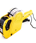 8 Digit Price Tag Gun Label Maker MX5500 with sticker labels and ink refills, yellow housing, ideal for quick office tagging