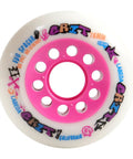 Grit Evo Outdoor Roller Hockey Wheels 76mm White Pink 4 Pack With Evo Spacers For 6mm Axles High Grip Street And Park Play