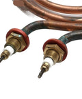 Close-up of Heavy Duty Copper Circular Water Tank Heating Element 220V 2000W Liquid Boiler Replacement Tube with connectors.