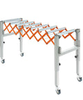 Heavy Duty Adjustable Conveyor Table On Wheels With 110 Lb Capacity Flexible Extendable Roller System