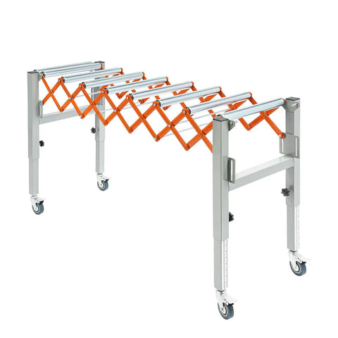 Heavy Duty Adjustable Conveyor Table On Wheels With 110 Lb Capacity Flexible Extendable Roller System