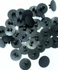 Knockout Quality Ratchet Rivets For Coroplast C And C Cage Panels, 100 black ABS connectors, ideal for small animal habitats.