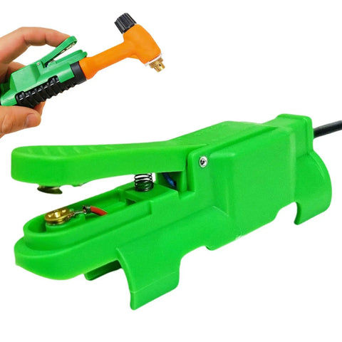 Touch Finger Button For Welding With Ergonomic Grip And Quick Release On Off Control, green and orange design