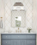 2 Light Vanity Light Fixtures In Modern Brushed Nickel Finish For Bathroom Over Mirror Industrial Sconces Wall Lighting With Hammered Glass Shades Vintage Industrial Style Boss Level Glow Ready To Install above mirror in bathroom