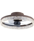 WAZYKJMDXX Ceiling Fan with Light 20 Inch Handheld Remote 6 Speeds Modern with crystal detailing and sleek fan blades.