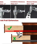 Kickass Heavy Duty Locking Drawer Slides For Garage Toolboxes And Road Ready Campers 53Mm Wide showing dimensions and installation details.