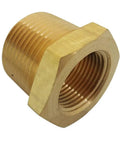Close-up of brass hex bushing from Brass Pipe Fitting Hex Bushing Set NPT Male To Female Adapters Kit 1/4x1/8 3/8x1/8 3/8x1/4 1/2x1/4 1/2x3/8 5 Pieces