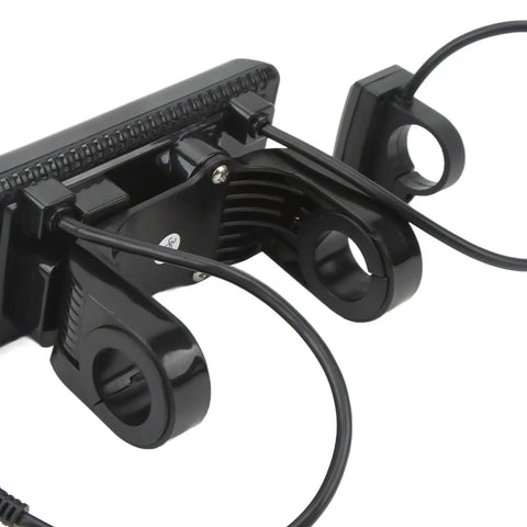 Back view of SW900 LCD Display Meter for Electric Bikes and Scooters, showing mounting parts and waterproof connector
