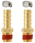 2 Pack 3/8 Barb To 1/4 NPT Brass Air Hose Fittings With Sealant And Clamps, Barbed Gas Line Repair Connectors visible
