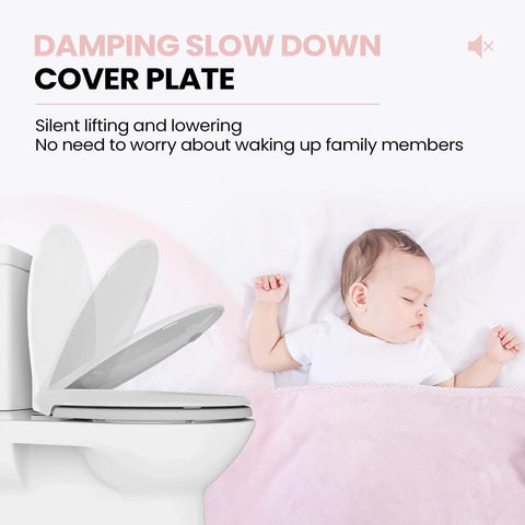 Super Smooth Soft Close Elongated Toilet Seat In Cotton White With Hella Quiet Closing Hinges And Finger Safe Design For A Tight Fit On Standard Toilets Zero Loud Bangs Just Peaceful Home Vibe All Around