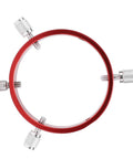 Top view of Six Hole 90mm Guiding Scope Ring In Aluminum With M6 And One Quarter Inch Screws Red Mount For 70 To 90mm Astrophotography Gear