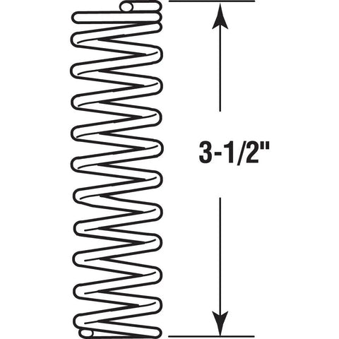 Heavy Duty Nickel Plated Compression Spring, Spring Steel Construction, 1 Inch Outside Diameter, 3.5 Inch Length diagram
