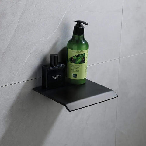 Dope Matte Black Wall Mount Bathtub Faucet With Seven Point One Inch Waterfall Spout Easy Install Tub Filler For Modern Bathrooms 304 Stainless Steel One Half Inch NPT shelf