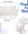 Bathroom Vent Fan Motor Replacement Kit For Nutone And Broan 50 CFM 120V Ceiling Blower Wheel showing plastic fan blade