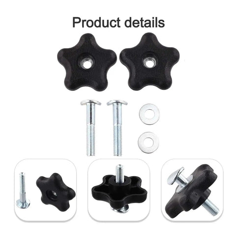 Awesome 10 Piece Set Replacement Handle Knobs For Snow Blower, black threaded knobs with bolts and washers