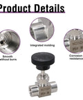 Product details of Needle Valve 1 Quarter Inch NPT Female Thread Hydraulic Flow Control Valve, 304 Stainless Steel Metering Valve.