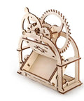 Mechanical Etui 3D Puzzle Wooden Building Blocks Card Holder Desk Decor Brain Teaser For Teens And Adults Dope Office Or Home Accessory That Sparks Conversations And Adds A Nerd Approved Vibe To Your Workspace. wooden gear card holder, open view