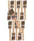 12 Pack One Point Five Inch Angle Paint Brushes With Thick Synthetic Filament For Quick Cut Ins On Walls And Trim Durable Wooden Comfort Grip Handle For Smooth Finishes And Fewer Streaks