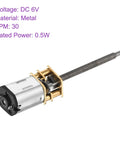 Beefy 6V Micro DC Gear Motor With 298 To 1 Reduction, 30 RPM Output, 55mm Shaft, Metal Gearbox, 3mm Shaft Diameter, 12 Torque
