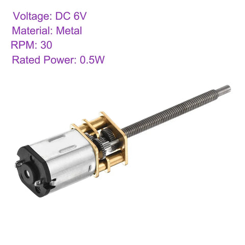 Beefy 6V Micro DC Gear Motor With 298 To 1 Reduction, 30 RPM Output, 55mm Shaft, Metal Gearbox, 3mm Shaft Diameter, 12 Torque