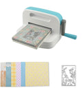 Six Inch Die Cutting And Embossing Machine For Card Making And Scrapbooking, Diy Crafts, with floral embossing plate and papers