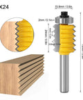 Solid Wave Type 8-Shank Woodworking Cutter Rail And Stile Router Bit With Carbide Milling Knives for chipless cutting, 70mm length.