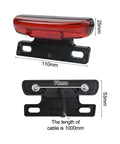 Must Have E Bike Rear Light For 36 Volt Or 48 V Batteries With 6 Pin Connector Plug And Super Bright Led Tail Lamp That Flashes Brake Signal At Night For Maximum Safety On The Road. 110mm x 25mm red ABS rear light with 1000mm cable