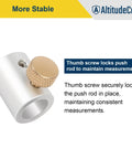 Overall Length Gauge Straight Aluminum OAL Gauge for Reloading with thumb screw lock detail