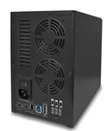 Five Bay Straight Shooter Storage Rig With No Sweat Setup featuring dual fans and multiple connectivity ports for heavy duty video editing.