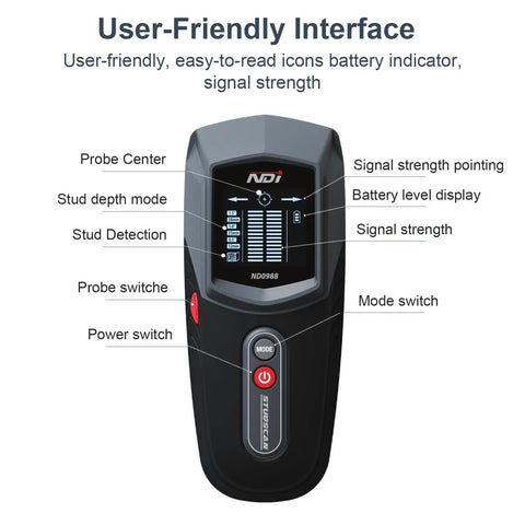 Heavy Duty Wall Scanner And Wood Stud Detector With Backlit Lcd Screen Multiple Depth Sensing Audio Alerts Dead On Target For Renovation Projects And Mounting Shelves No Brainer Pick