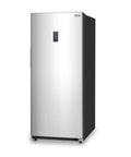Big Boy 17 Cu Ft Convertible Freezer And Refrigerator, sleek stainless steel exterior, ideal for garage or workshop use.