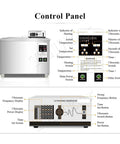 Control panel of Heavy Duty 264L Ultrasonic Parts Cleaner For Automotive Injectors And Carburetors with settings and indicators.