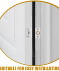 Adjustable Ball Catch Door Hardware In Silver Finish For Wood And Room Doors, easy installation view on white door frame.
