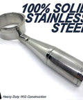 Pro Grade 58Mm Stainless Steel Bottomless Espresso Portafilter Hella Stable Tamping Grip with a shiny 1kg solid build.