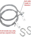 Beefed-Up Garage Door Safety Cable For Extension Springs Galvanized Carbon Steel 8-1/2 Ft By 1/8 In 7x7 Strands 1 Pair with S-hooks
