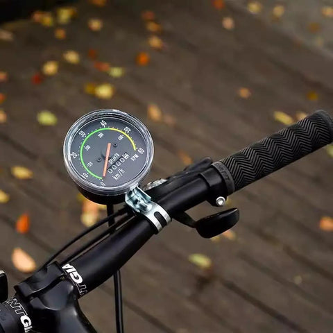 Old School Mechanical Bike Speedometer And Odometer Cyclocomputer For 26, 27.5, 28, 29 Inch Wheels Aluminum Alloy Case With Crystal Lens