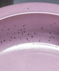 Close-up of 41Cm Dia Round Art Basin Bathroom Counter Basin Pink Color, showing speckles on porcelain surface.