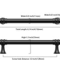 10 Pack 5 Inch Matte Black Cabinet Pulls Kitchen Drawer Handles Rock Solid Heavy Duty Metal Cupboard Hardware dimensions and measurements