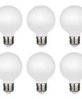 Dimmable LED Edison Globe Light Bulbs 2700K Warm White, 5W (40W Equivalent), G25 Milky Glass Filament Bulbs, CRI 90, Pack of 6