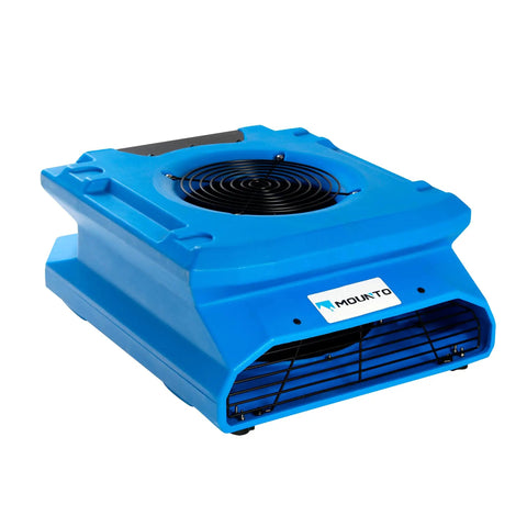 Low Profile Air Mover 0.25 HP, 1200 CFM, 2 Speed Carpet Dryer Floor Fan, blue, for water damage restoration and quick drying