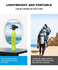 0.5L Mini Scuba Tank Portable Handheld Diving Tank With DOT Mark next to airplane window and divers with traditional tanks