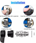 Installation steps for 2 Pack 235-014 Prime Spray Valve And Drain Valve Kit For Graco Airless Sprayers Fits 210-3400 shown