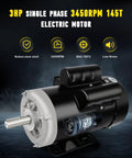 Beefed Up 3HP TEFC Electric Motor 230V 3450 RPM Farm Duty Single Phase 145T Frame With 7/8 Inch Shaft CW CCW 60Hz IP55