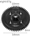 Steel Spur Gear 52T M1.0 For Traxxas One Eighth Sledge Monster Truck CNC Machined Replacement Hardened Steel Part 9652 9652X
