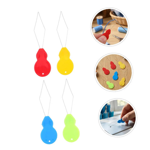 Lightweight Embroidery Needle Threader Kit with Gourd Shaped Plastic and Metal Tools 100 Pack Portable Threading Tool for Hand Sewing and Sewing Machines Easy Peasy Fast Versatile for Embroidery Crafts and DIY Projects, gourd-shaped plastic