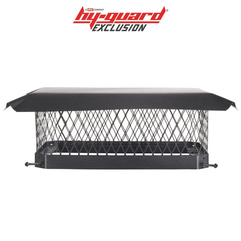 Bolt On Galvanized Steel Chimney Cover with Three Quarter Inch Mesh Fits Outside Clay Flue Tile 13 by 18 Inches Black Cap