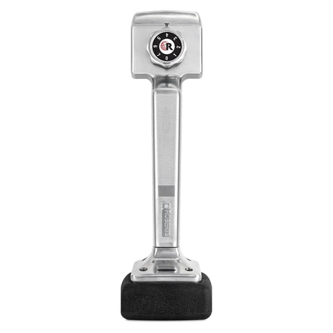 Deluxe Knee Kicker For Carpet Stretching With Foam Knee Pad Impact Guard, shown vertically, center-grooved head, non-slip grip